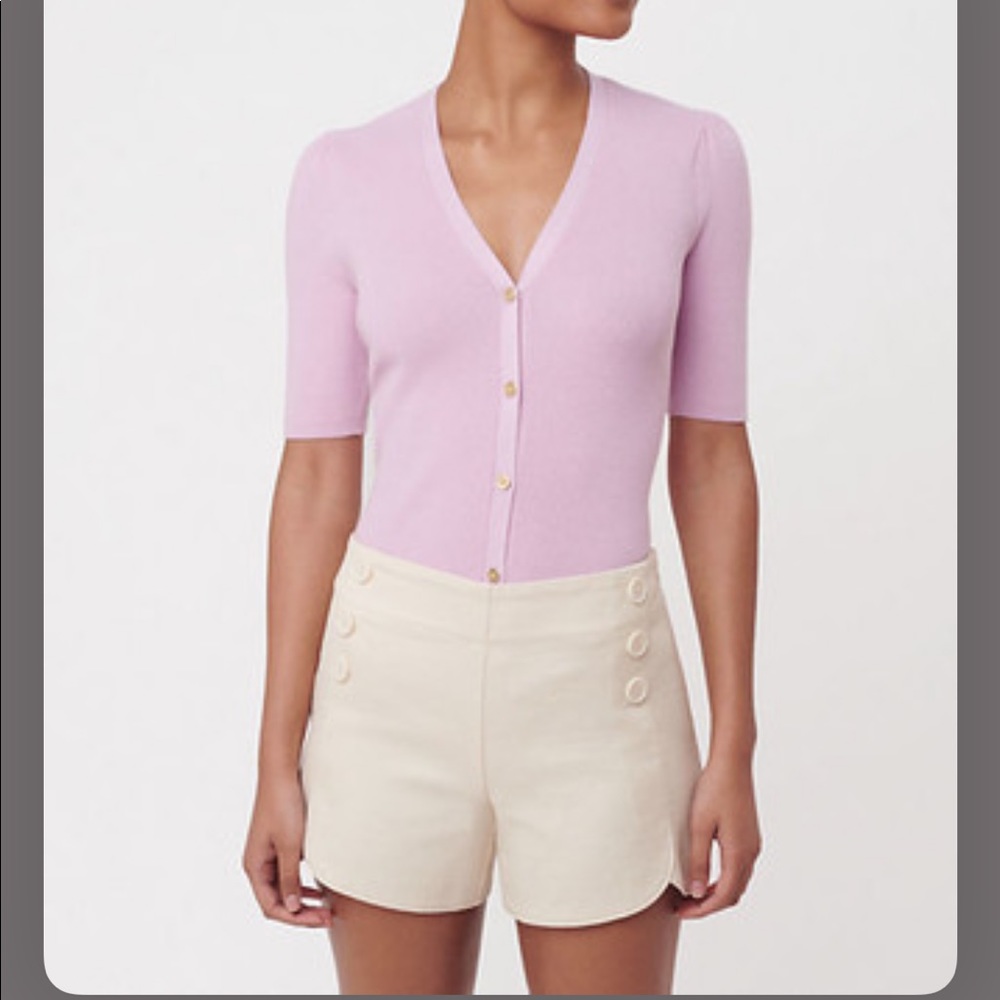 LOFT Irish Cream Textured High-Waisted Sailor Shorts NWT